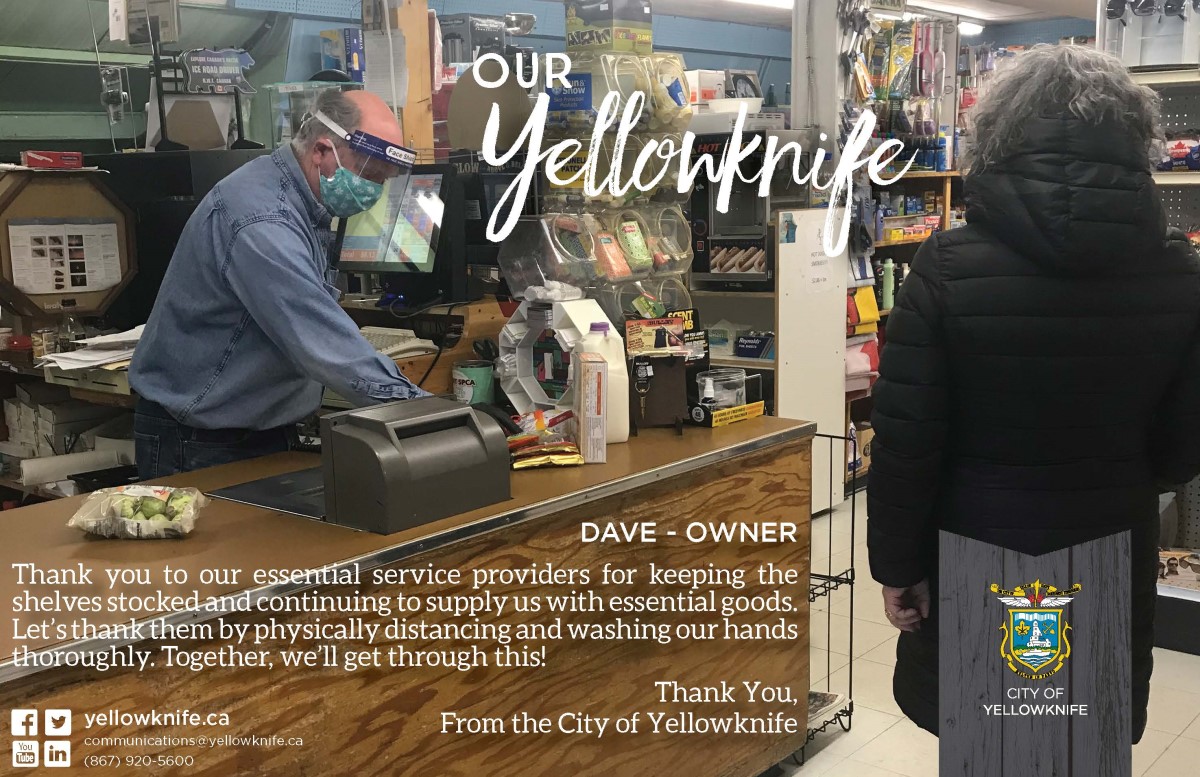 Dave - Owner, using cash register at an essential store