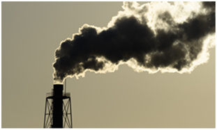 Smoke coming out of smoke stack