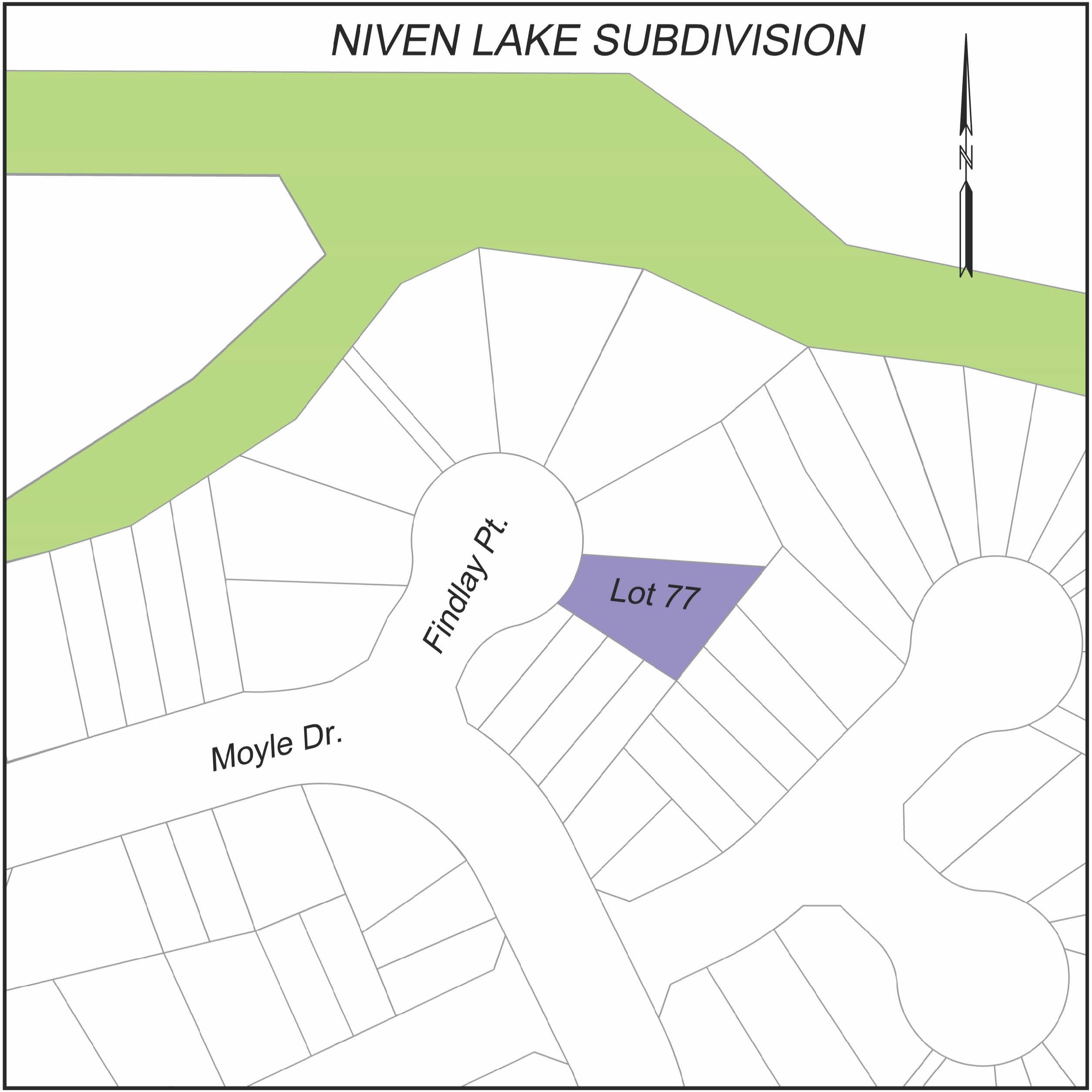 Niven Lake map of lot for sale