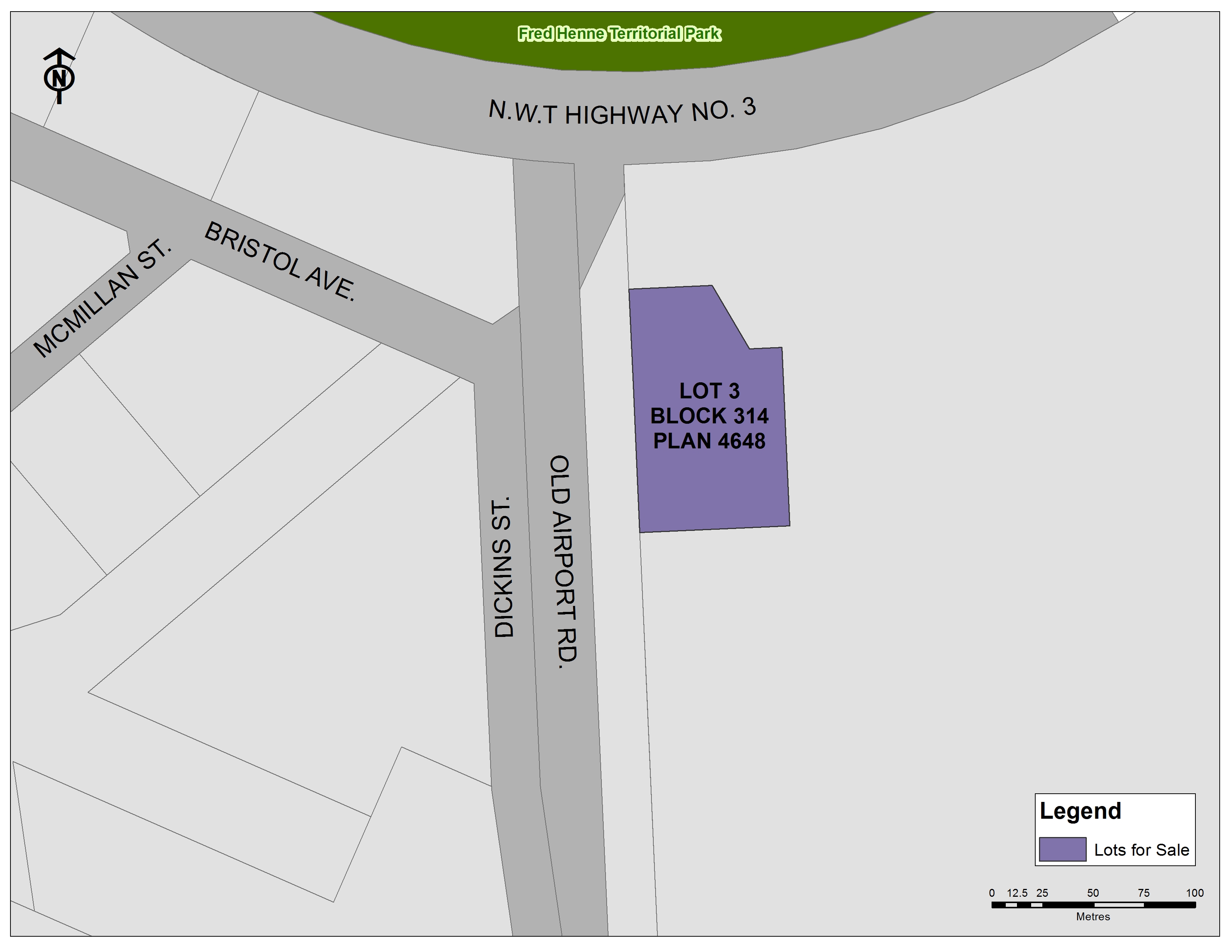 Lot 3 is located on the east side of Old Airport Rd.