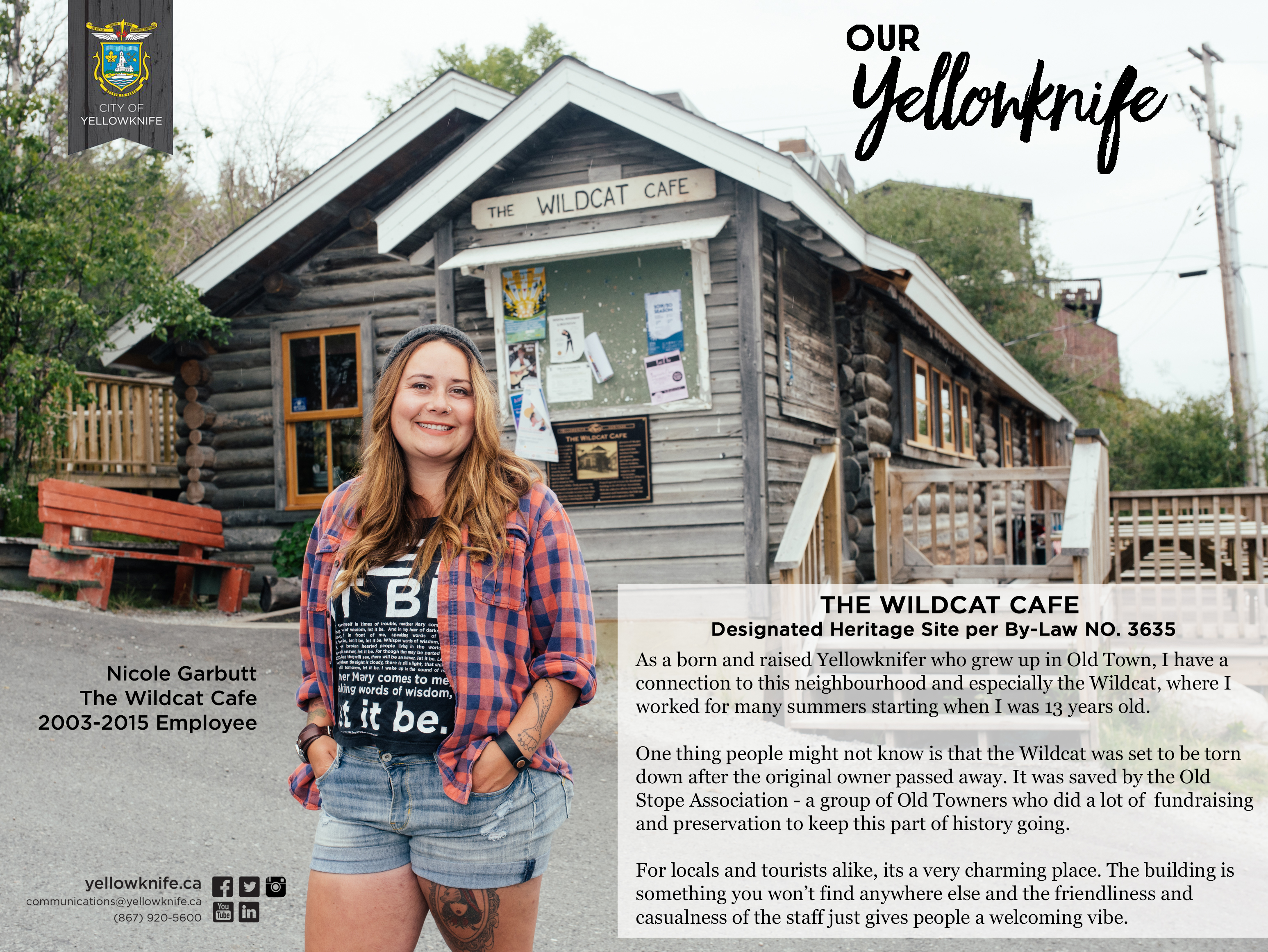 Nicole Garbutt standing in front of The Wildcat Cafe