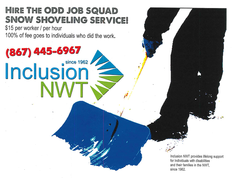 Odd Job Squad Snow Shoveling Service flyer, description below