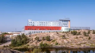 Stanton Hospital from Frame Lake Trail