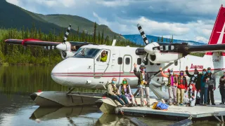 Air Tindi crew with guests
