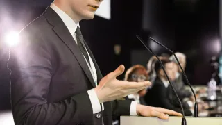 Candidate making a speech