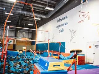 Gymnastic room with equipment