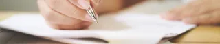 Person filling in a form