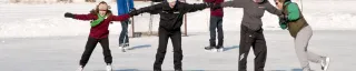 Family Skating on Frame Lake  