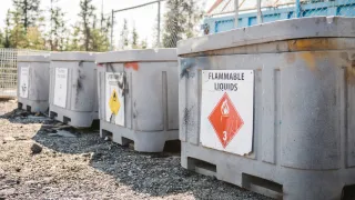 Hazardous waste disposal bins