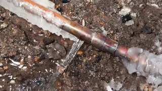Frozen Water Pipe with breakage