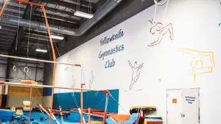 Gymnastic room with equipment