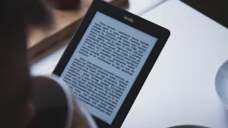 a person reading an ebook