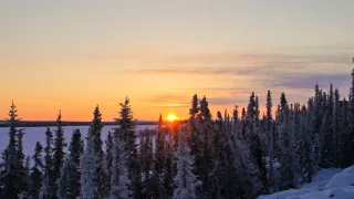 Sunset view on hill top