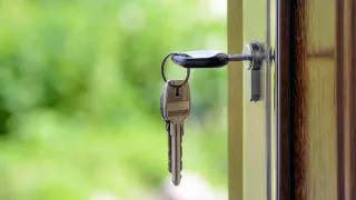 Keys in a door