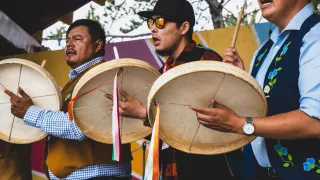 indigenous people drumming