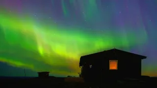 House under Aurora