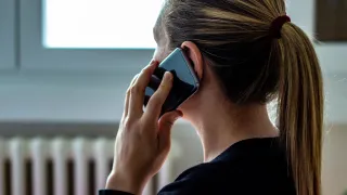 a woman making a phone call