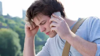a man making a phone call