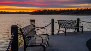Public benches in Somba K'e Park