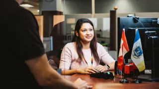 Executive Admin at her desk