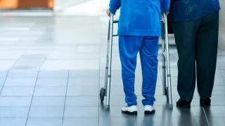 disabled person with a nurse