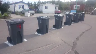 Garbage Bins lined up