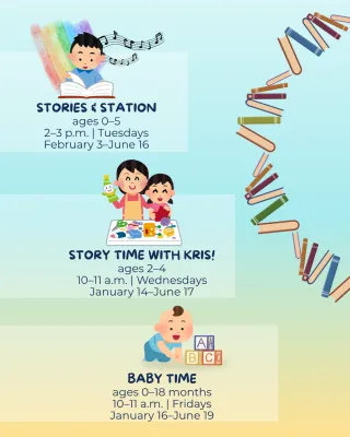 Infographic about the library programs for young children