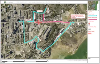 traffic detour forcemain project p1